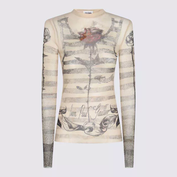 Topuri Jean Paul Gaultier Jean Paul Gaultier Ecru Top ECRU/BLACK/RED Femei (BM 17095531) 1