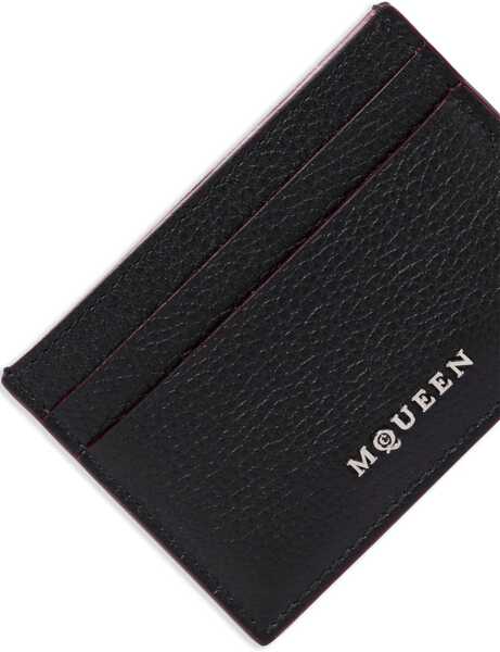 Portofele Alexander McQueen Leather Card Holder BLACK Femei (BM 17096642) 4
