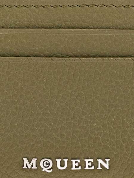Portofele Alexander McQueen Leather Card Holder MILITARY GREEN Femei (BM 17096648) 3