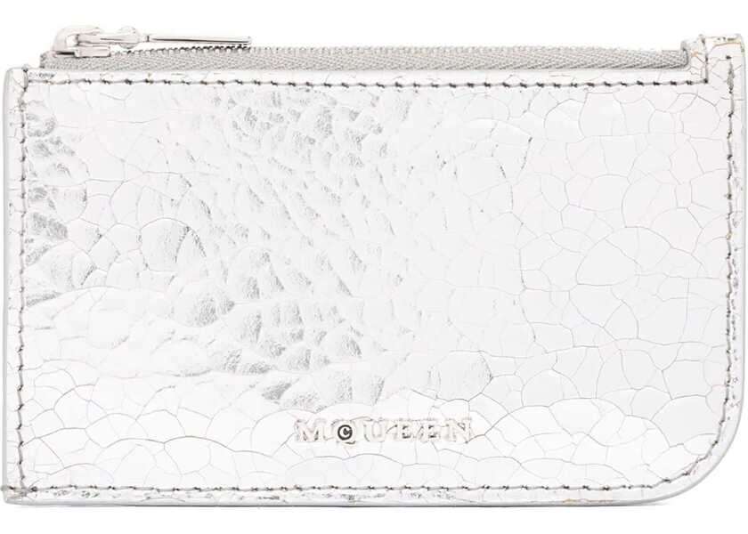 Portofele Alexander McQueen Card Holder With Logo SILVER Femei (BM 17096768) 1
