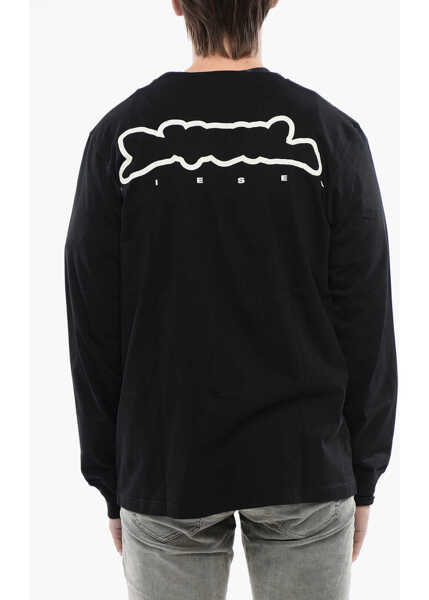 Tricouri Diesel Red Tag Long Sleeves Cotton T-Just-Ls-D Crew-Neck T-Shirt Black Barbati (BM 17096819) 2