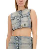 Imbracaminte Dama pagina 652 - Pulovere COURRGES Courrges Denim Cropped Vest CLEAR BLUE Femei (BM 17097073) - B-mall.ro