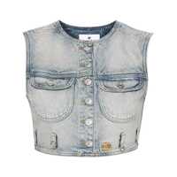 Pulovere Courrèges Denim Cropped Vest Femei