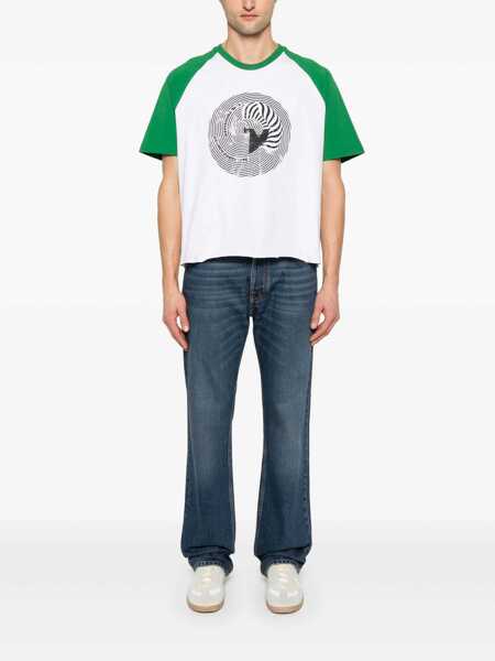 Tricouri Golden Goose Golden Goose MS Nam T-Shirt OPTIC WHITE/ABUNDANT GREEN/BLACK Barbati (BM 17099200) 2