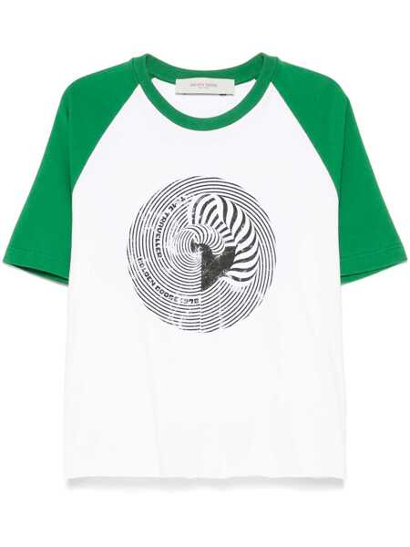 Tricouri Golden Goose Golden Goose MS Nam T-Shirt OPTIC WHITE/ABUNDANT GREEN/BLACK Barbati (BM 17099200) 1