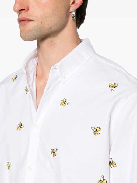 Camasi casual DSQUARED2 Button-Down Shirt With Banana Embroidery White Barbati (BM 17101871) 5