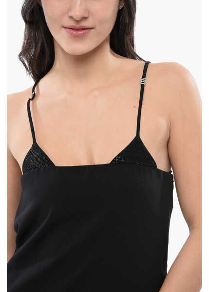Rochii scurte DSQUARED2 Rhinstoned Detail Icon Slip Dress Black Femei (BM 17101880) 3
