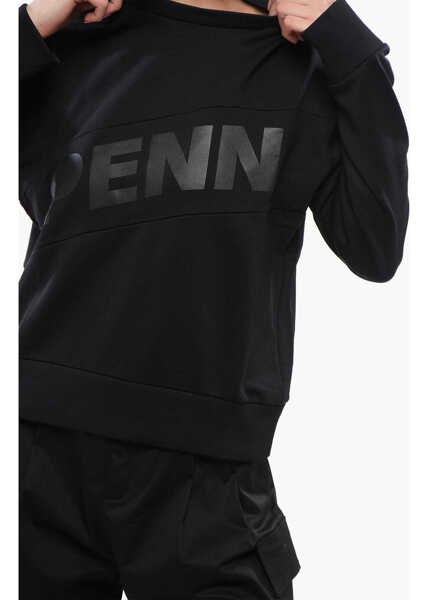 Bluze de trening Woolrich Penn-Rich Crew Neck Cotton Blend Sweatshirt With Printed Log Black Femei (BM 17101913) 3