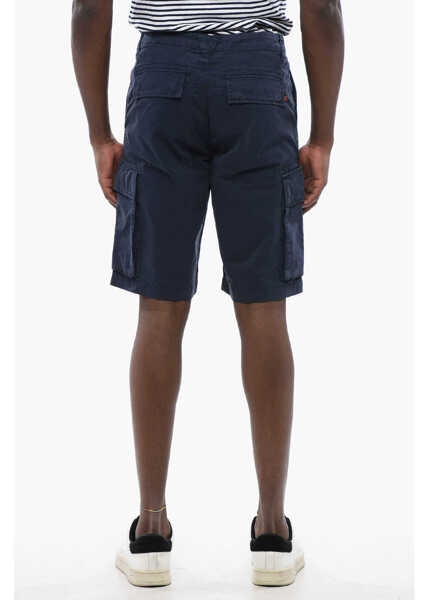 Pantaloni scurti Woolrich Cotton Cargo Shorts With Belt Loops Blue Barbati (BM 17101946) 2