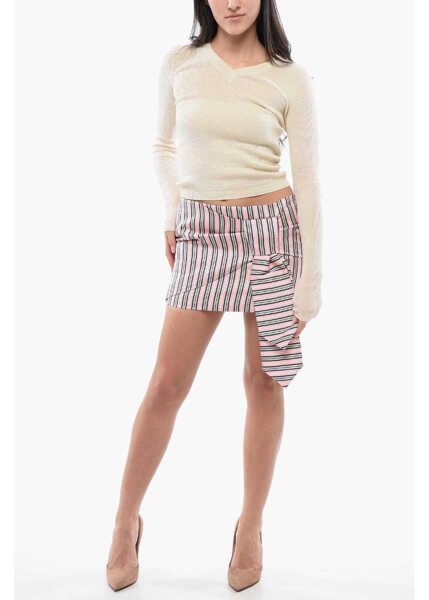 Fuste scurte DSQUARED2 Bayadere Patterned Tie Knot Miniskirt Pink Femei (BM 17102117) 4