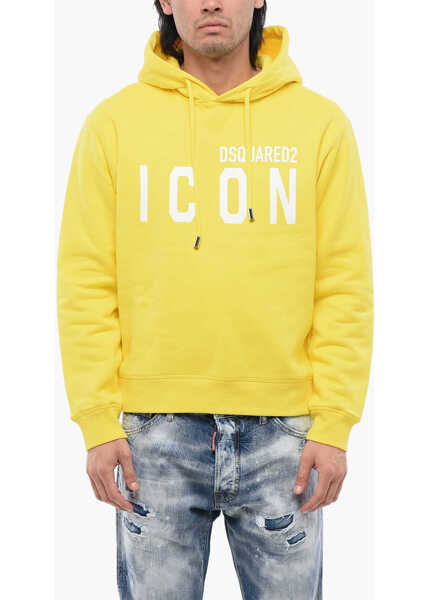 Bluze de trening DSQUARED2 Printed Icon Hoodie Yellow Barbati (BM 17102150) 1