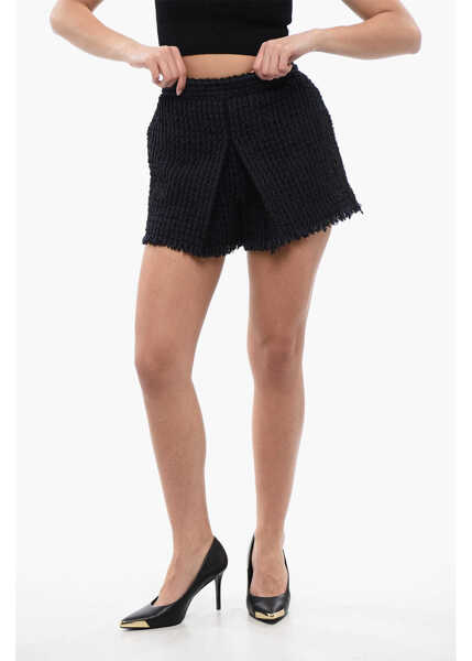 Pantaloni scurti DSQUARED2 Front Pleated Tweed Shorts Blue Femei (BM 17102252) 1
