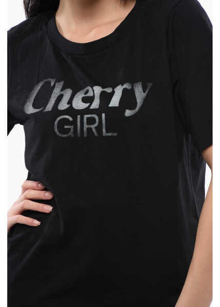 Tricouri DSQUARED2 Crew Neck Cherry Girl Cotton T-Shirt Black Femei (BM 17102279) 3