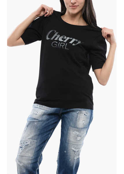 Tricouri DSQUARED2 Crew Neck Cherry Girl Cotton T-Shirt Black Femei (BM 17102279) 1