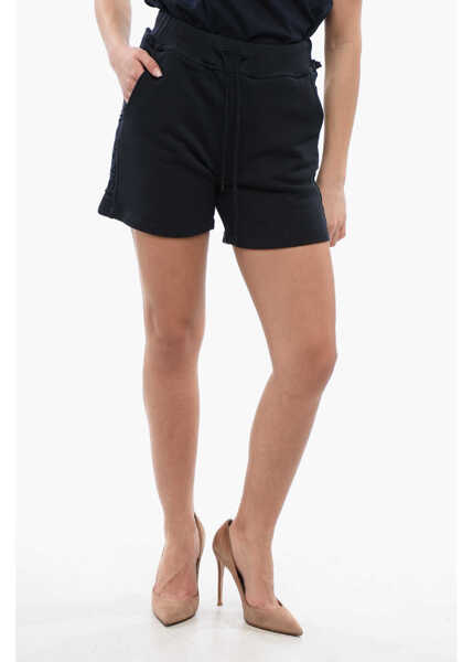 Pantaloni scurti Woolrich Brushed Cotton Shorts With Embroidered Logo Blue Femei (BM 17102318) 1