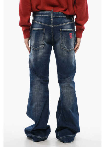 Blugi drepti DSQUARED2 Flare Fit Bob Jeans With Patch 32 Cm Blue Barbati (BM 17102342) 2