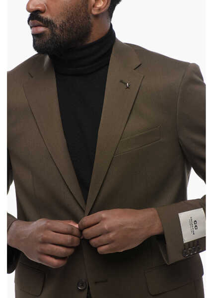 Costume CORNELIANI Cc Collection Wool Blend Right Slim Fit Suit Military Green Barbati (BM 17102351) 3