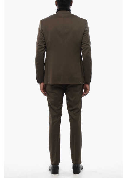 Costume CORNELIANI Cc Collection Wool Blend Right Slim Fit Suit Military Green Barbati (BM 17102351) 4