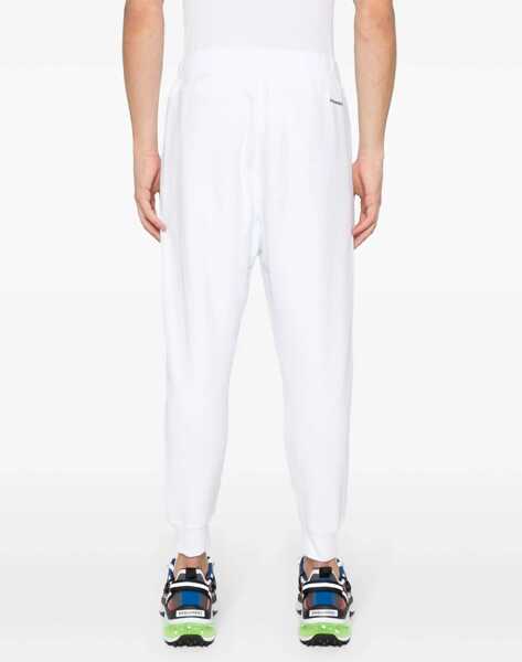 Pantaloni de trening DSQUARED2 Relax Fit Brushed Cotton Joggers White Barbati (BM 17102471) 4