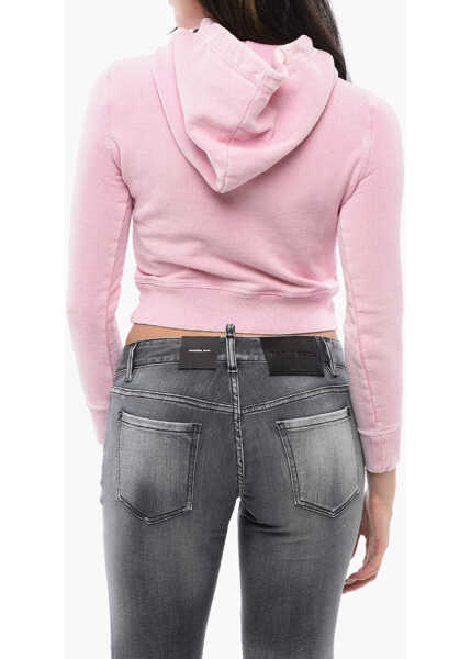 Bluze de trening DSQUARED2 Cropped Fit Free Kisses Hoodie Pink Femei (BM 17102501) 2