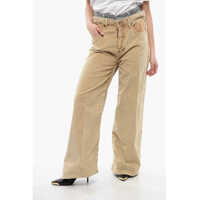Pantaloni casual Corduroy 5-Pocket Trousers With Studded Denim Detail Femei