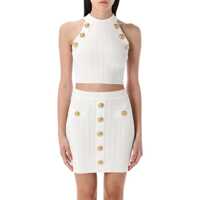 Topuri Balmain 6-Button Knit Halterneck Top Femei