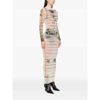 Rochii Jean Paul Gaultier Dama - Rochii Jean Paul Gaultier Jean Paul Gaultier Mesh Tatoo Mariner Long Dress ECRU BLACK RED Femei (BM 17104195) - B-mall.ro