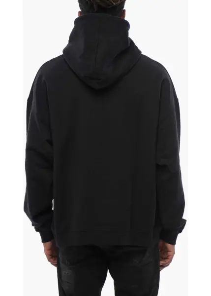 Bluze de trening DSQUARED2 Loose Fit Brushed Cotton Printed Hoodie Black Barbati (BM 17111171) 2