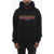DSQUARED2 Loose Fit Brushed Cotton Printed Hoodie Black