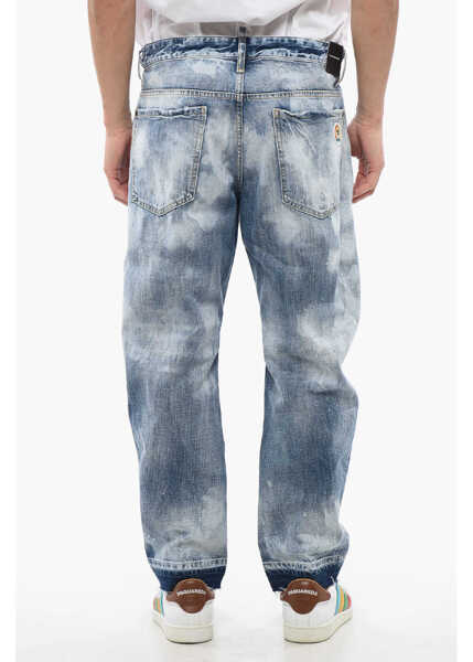 Blugi drepti DSQUARED2 Distressed Effect Big Brother Stone Washed Jeans 19 Cm Blue Barbati (BM 17111189) 2