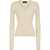 DSQUARED2 V-Neck Cotton Sweater With Lace-Up Detail Beige