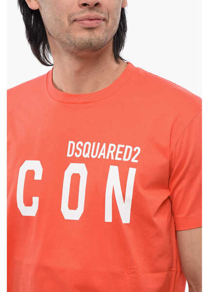 Tricouri DSQUARED2 Printed Icon T-Shirt Orange Barbati (BM 17111255) 3