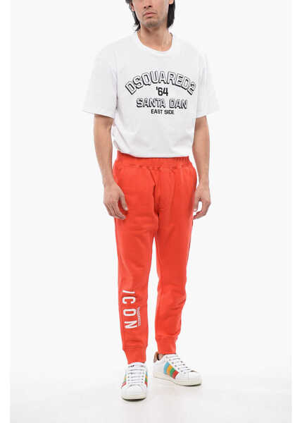 Pantaloni de trening DSQUARED2 Icon Solid Color Joggers With Contrasting Print Orange Barbati (BM 17111258) 4