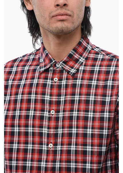 Camasi casual DSQUARED2 Checkered Canandian Burbs Shirt With Logo Print Red Barbati (BM 17111378) 3