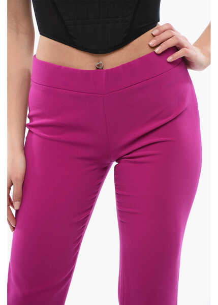 Pantaloni casual DSQUARED2 High-Waisted Flared Fit Pants With Side Zip Pink Femei (BM 17112158) 3