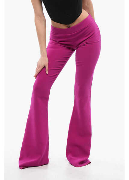 Pantaloni casual DSQUARED2 High-Waisted Flared Fit Pants With Side Zip Pink Femei (BM 17112158) 1