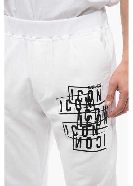 Pantaloni de trening DSQUARED2 Ski Fit Icon Stamps Joggers White Barbati (BM 17112161) 3