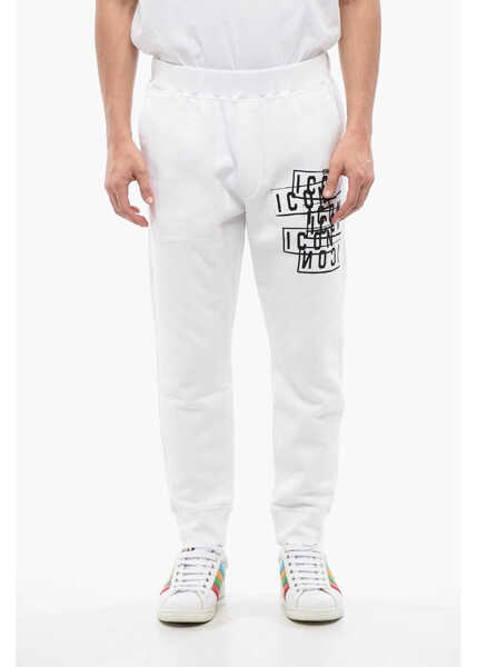 Pantaloni de trening DSQUARED2 Ski Fit Icon Stamps Joggers White Barbati (BM 17112161) 1