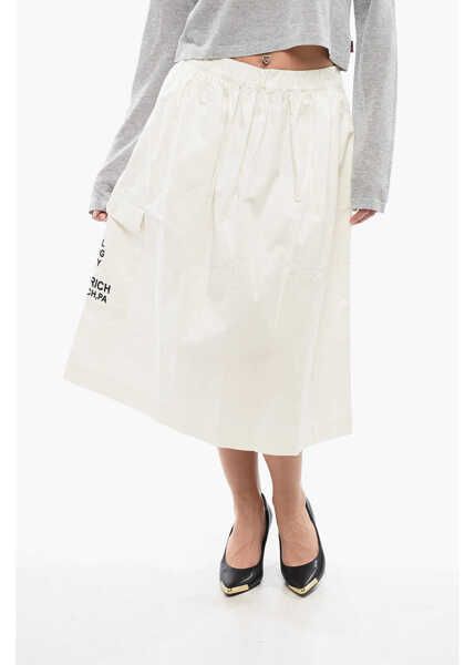 Fuste lungi Woolrich Penn-Rich Cotton Blend Midi Skirt With Utility Pockets White Femei (BM 17112194) 1