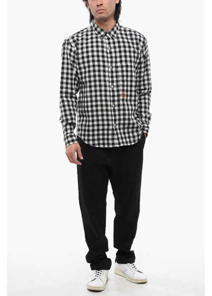 Camasi casual Woolrich Checkered Baxter Shirt Black & White Barbati (BM 17112203) 4