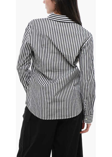 Camasi casual Woolrich Awning Striped Yarn Saharan Shirt Black & White Femei (BM 17112218) 2
