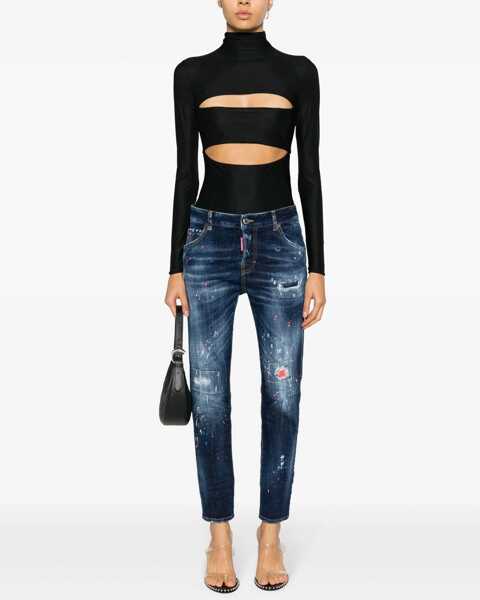 Blugi skinny DSQUARED2 Sketch Detailed Cool Girl Fit Denims 14Cm Blue Femei (BM 17112371) 2
