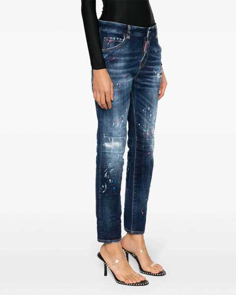 Blugi skinny DSQUARED2 Sketch Detailed Cool Girl Fit Denims 14Cm Blue Femei (BM 17112371) 3