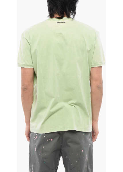 Tricouri DSQUARED2 Beach Print Muscle Fit T-Shirt Green Barbati (BM 17112452) 2