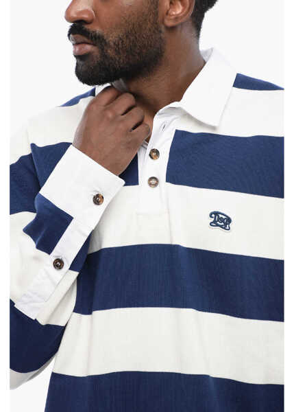 Tricouri Polo DSQUARED2 Polo A Long-Sleeve A Striped Blue Barbati (BM 17112461) 3