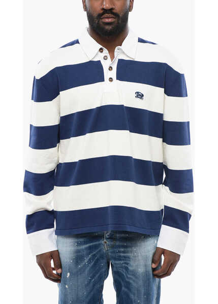 Tricouri Polo DSQUARED2 Polo A Long-Sleeve A Striped Blue Barbati (BM 17112461) 1