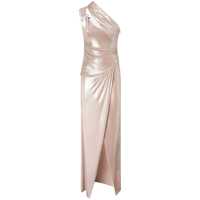 Rochii Silver-Colored One-Shoulder Long Dress Dress With Ruches And Cut-Out In Tech Fabric Woman Femei