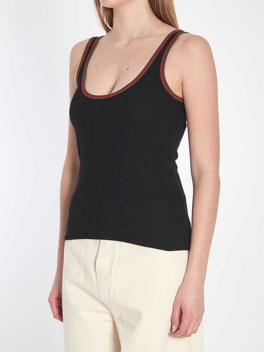Topuri Gucci Web Tank Top Black Femei (BM 17116471) 2