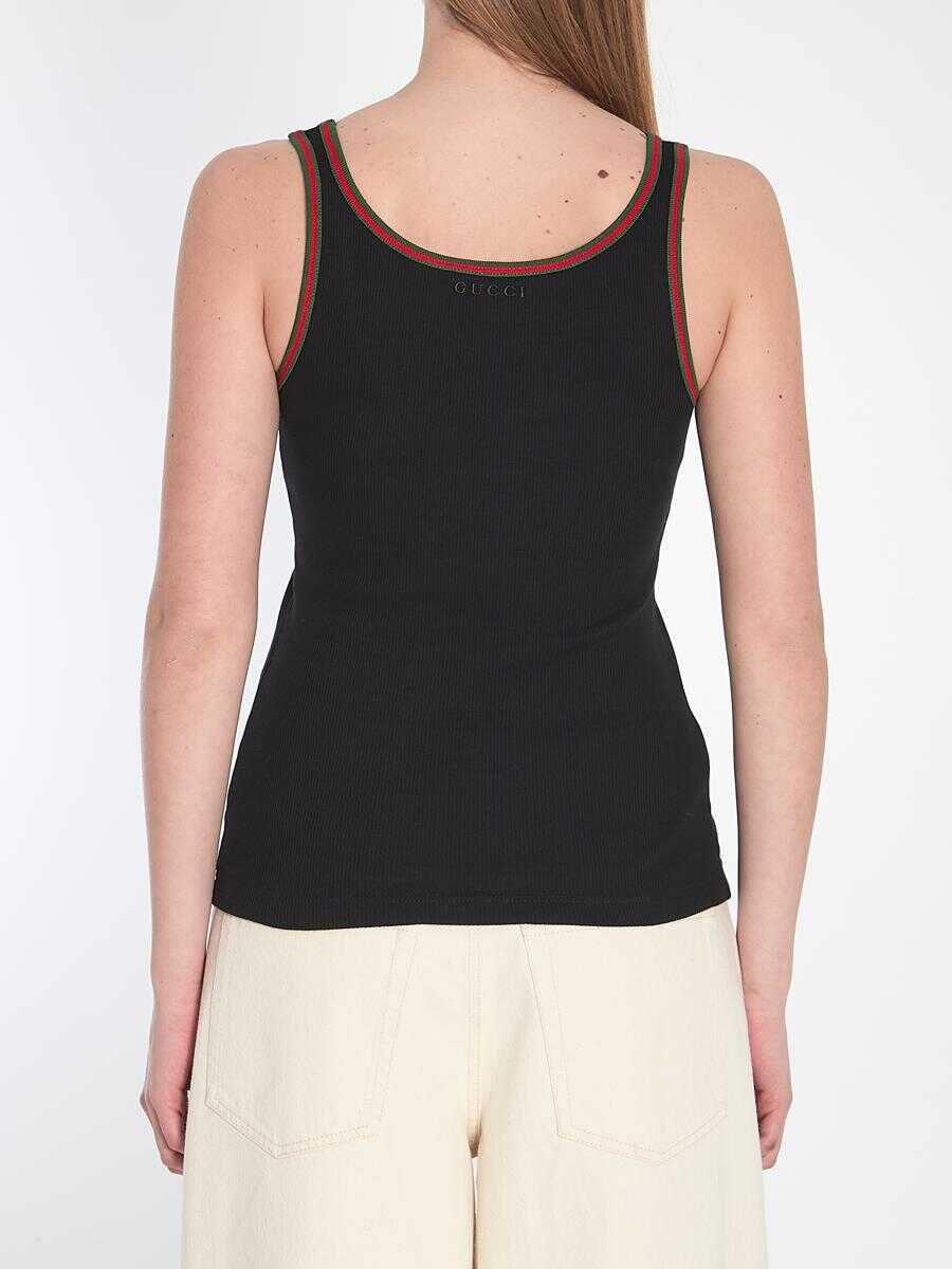 Topuri Gucci Web Tank Top Black Femei (BM 17116471) 4