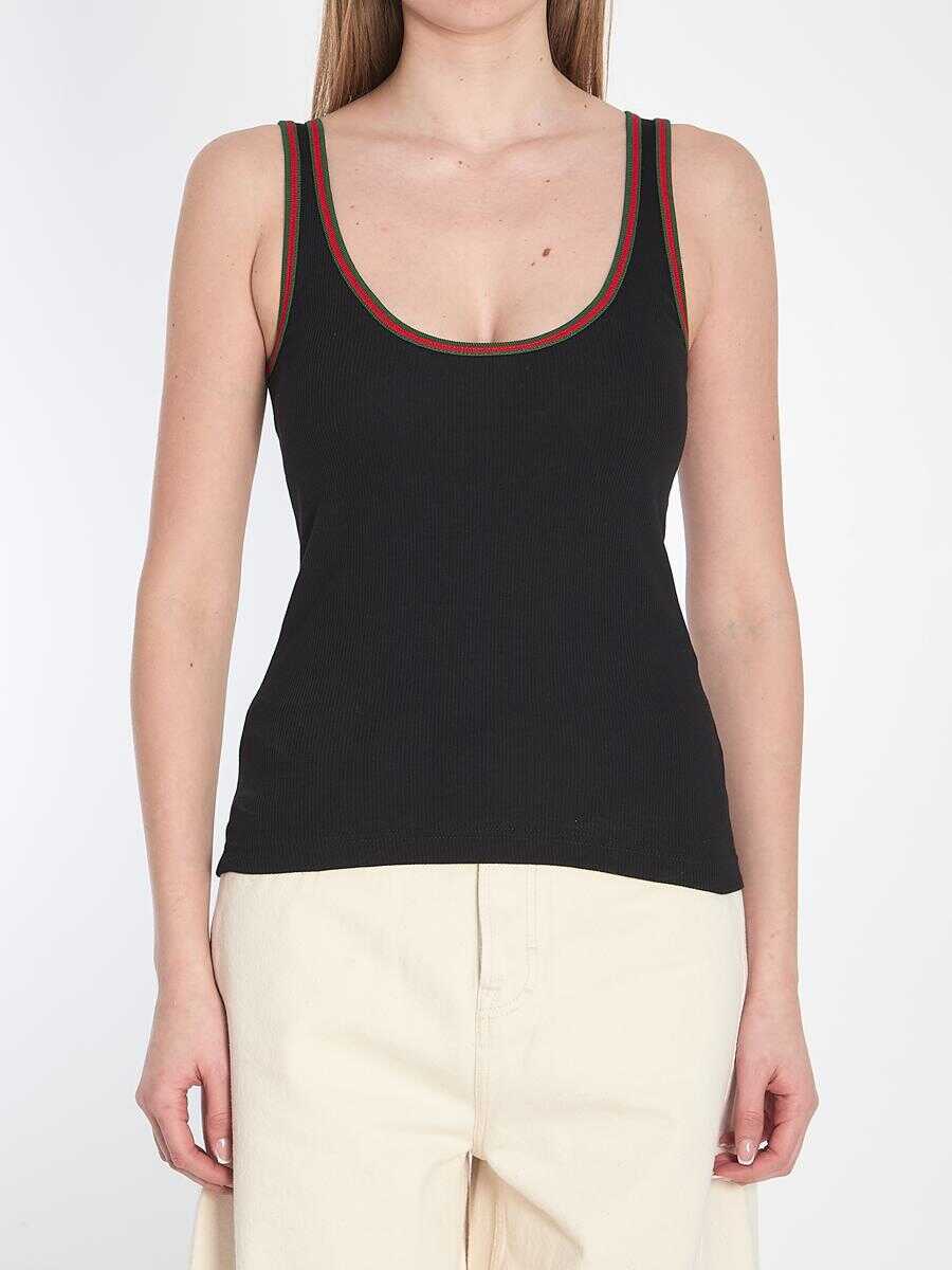 Topuri Gucci Web Tank Top Black Femei (BM 17116471) 1